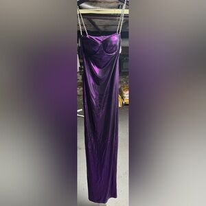 Elegant Purple Satin Skirt